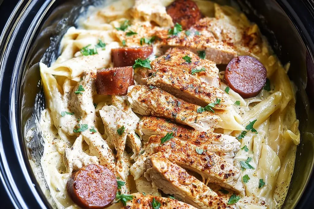 SLOW COOKER CAJUN CHICKEN ALFREDO