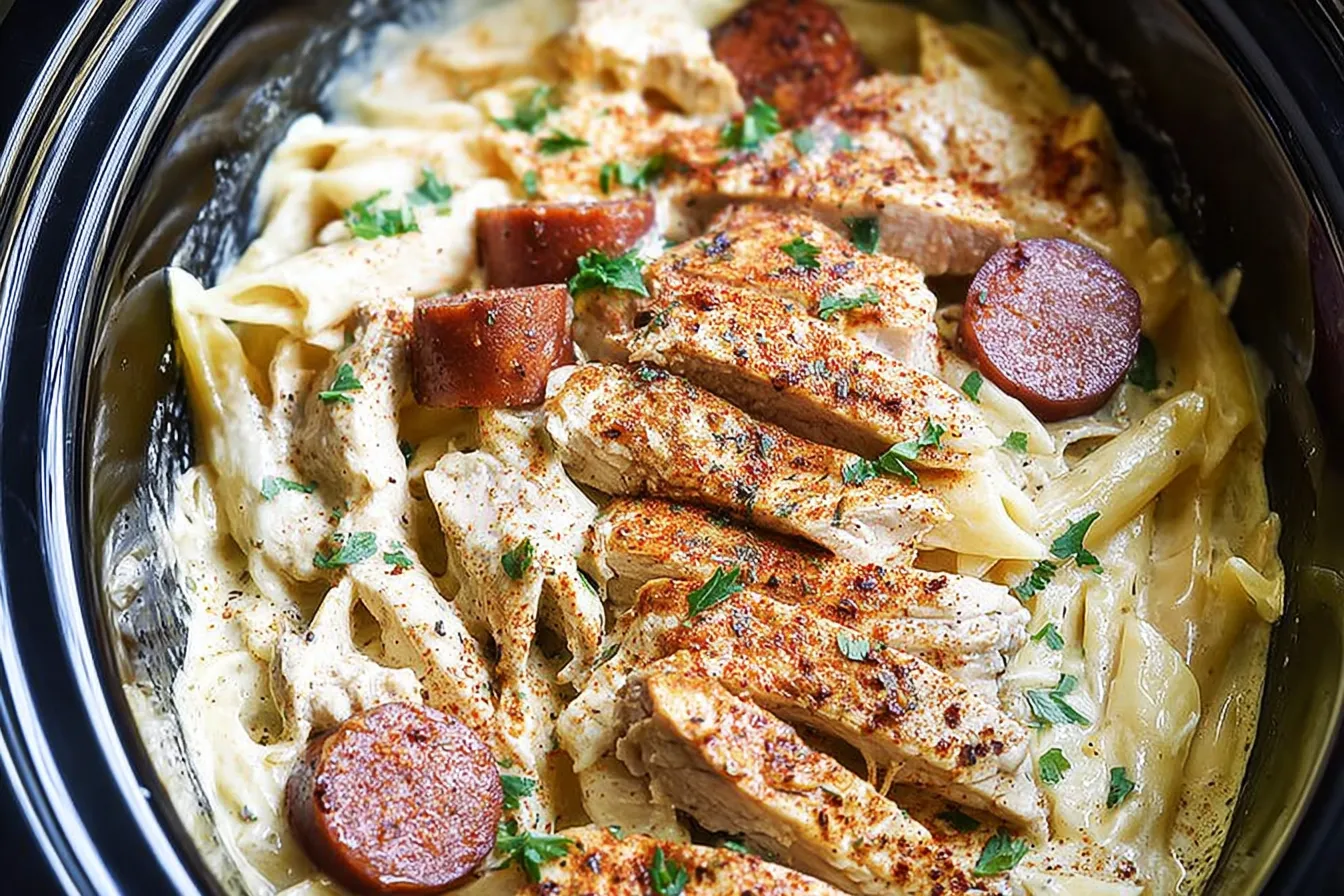 SLOW COOKER CAJUN CHICKEN ALFREDO