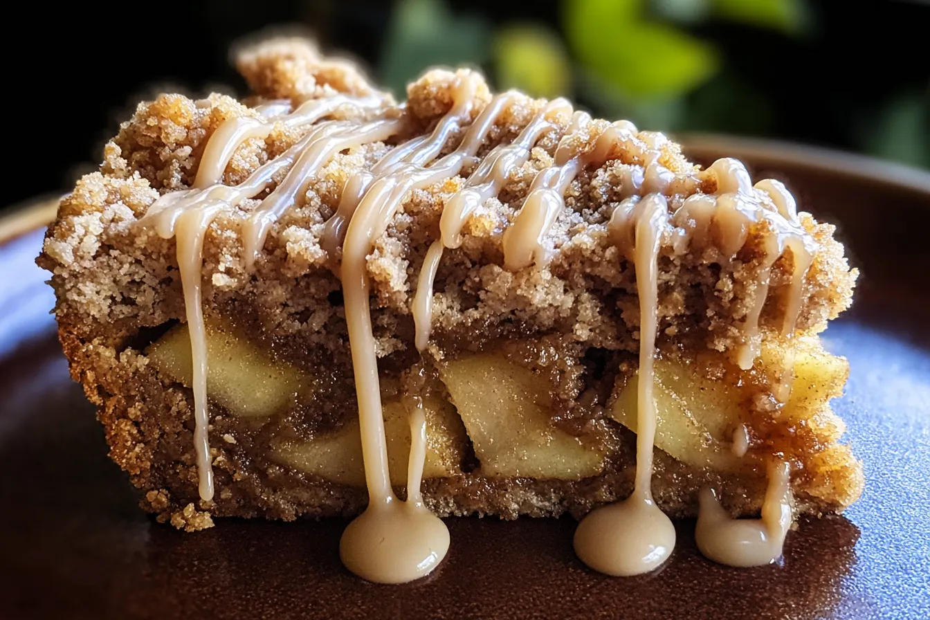 Apple Crumb Cake with Cinnamon Apple Drizzle