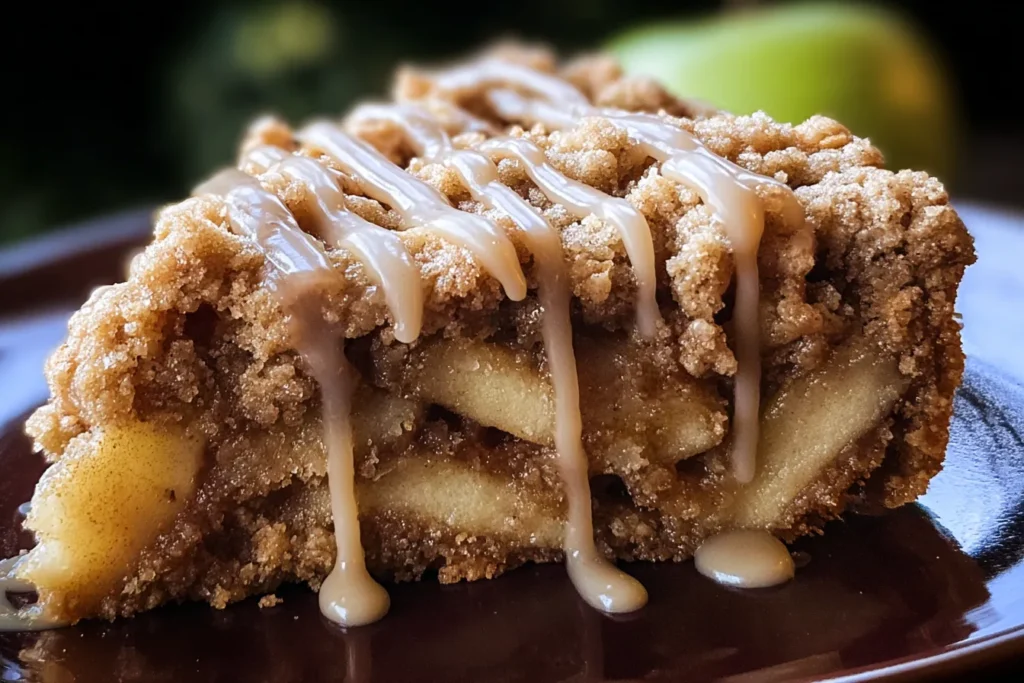 Apple Crumb Cake with Cinnamon Apple Drizzle