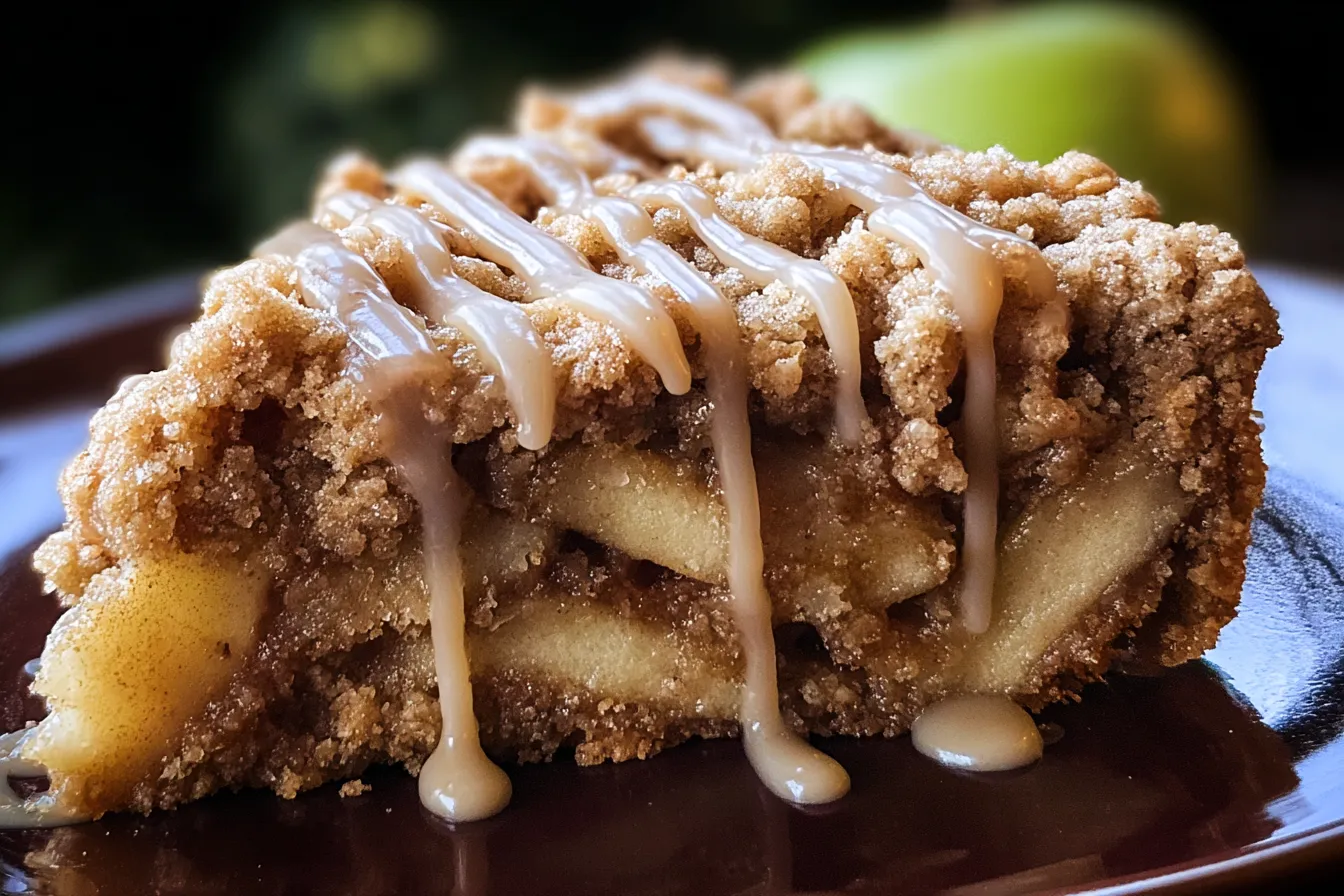 Apple Crumb Cake with Cinnamon Apple Drizzle