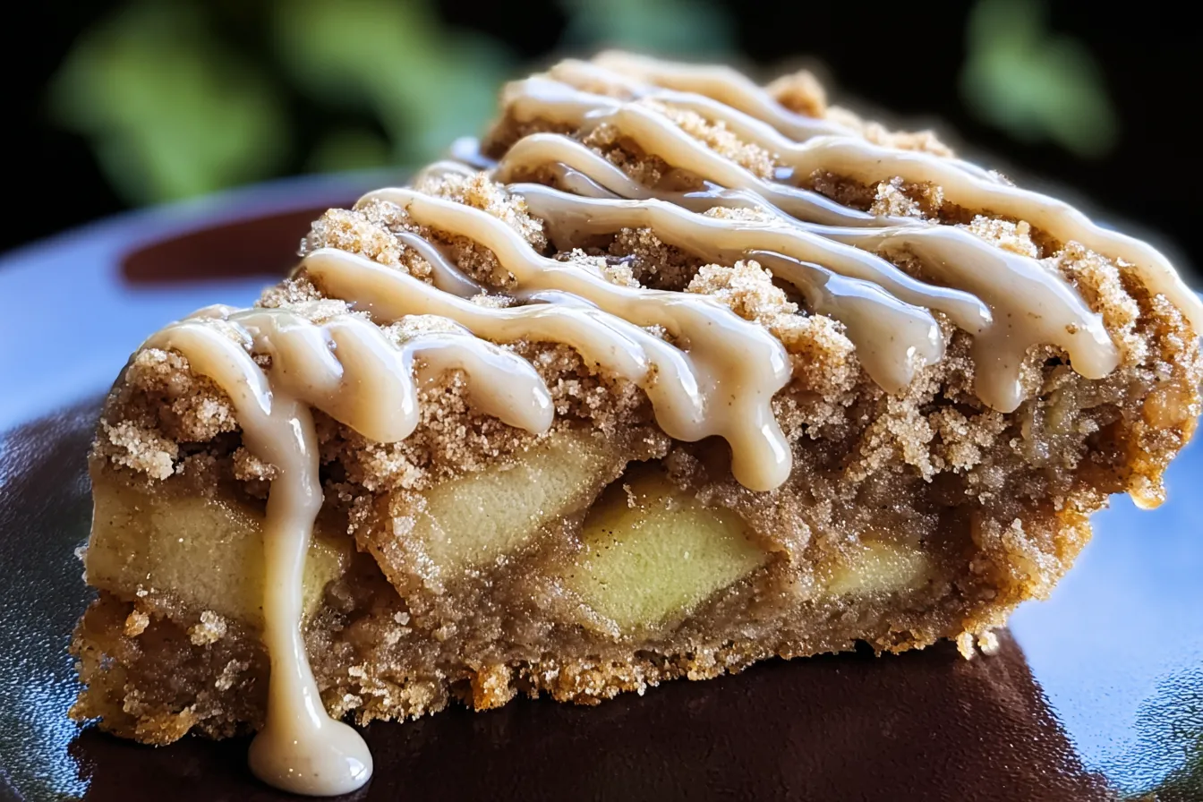 Apple Crumb Cake with Cinnamon Apple Drizzle