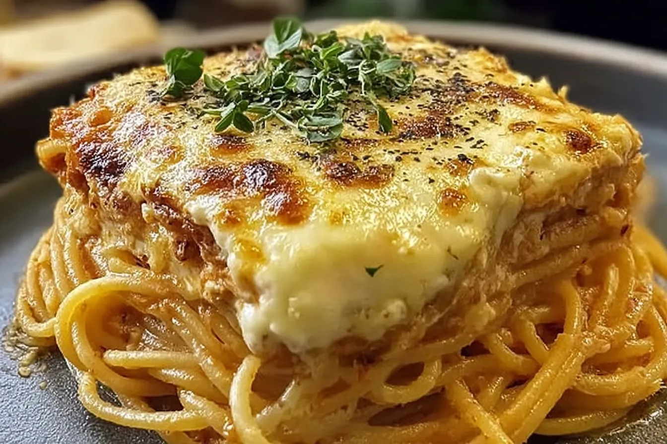 Baked Cream Cheese Spaghetti Casserole