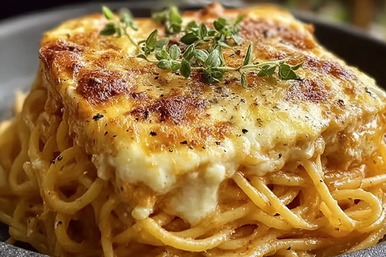 Baked Cream Cheese Spaghetti Casserole