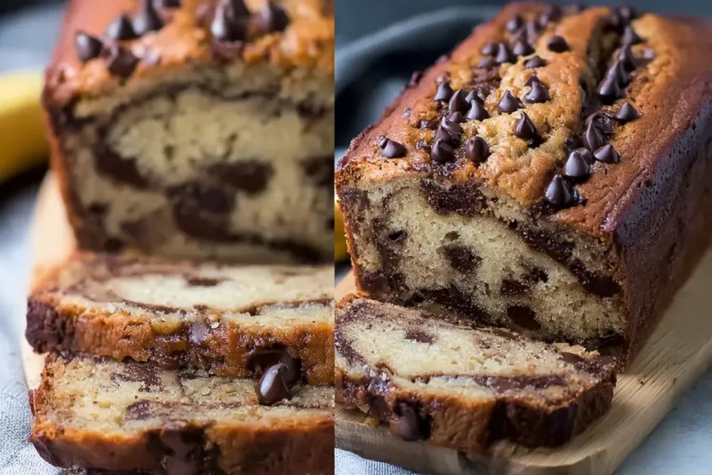 CHOCOLATE CHIP CINNAMON SWIRL BANANA BREAD