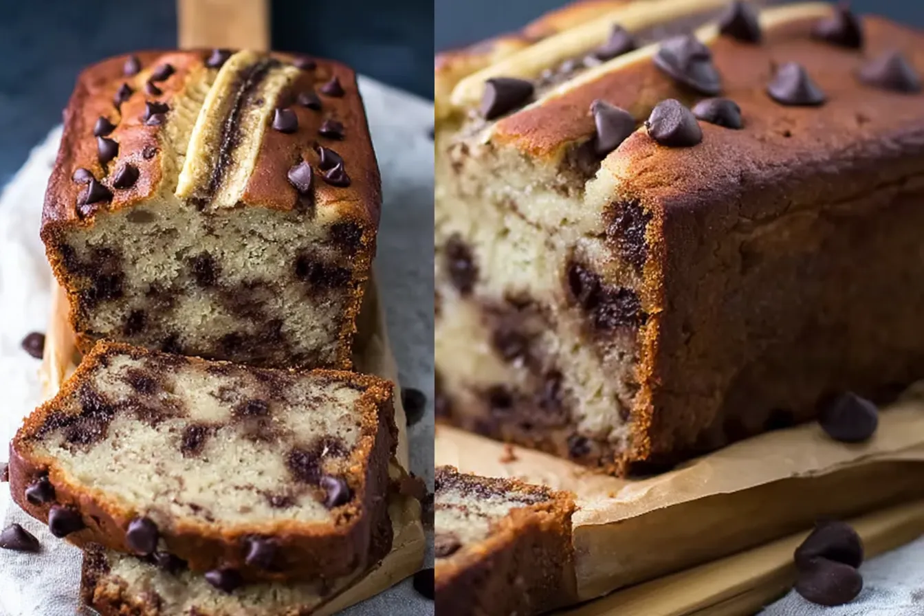 CHOCOLATE CHIP CINNAMON SWIRL BANANA BREAD