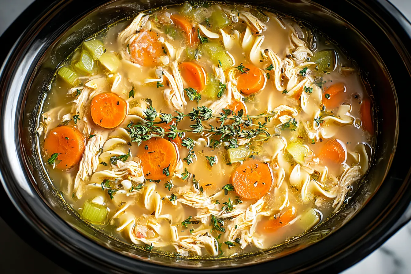 CROCKPOT CHICKEN NOODLE SOUP