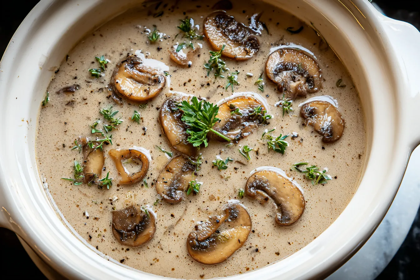 CROCKPOT MUSHROOM SOUP