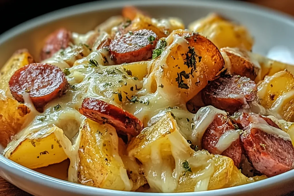 Cheesy Ranch Potatoes and Smoked Sausage