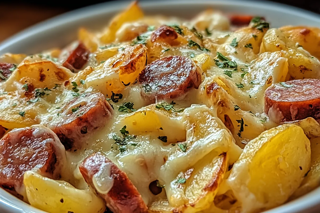 Cheesy Ranch Potatoes and Smoked Sausage