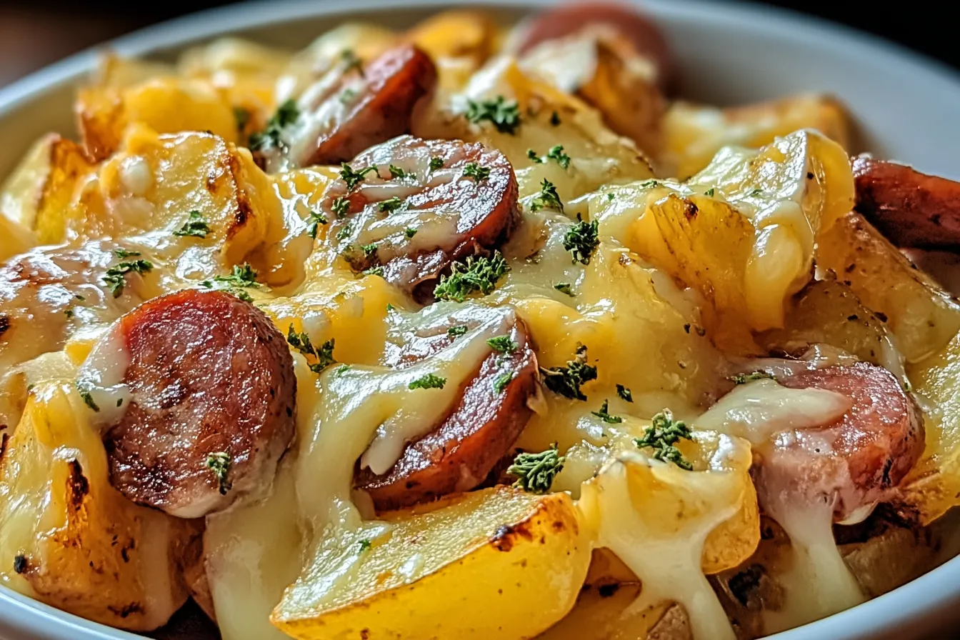 Cheesy Ranch Potatoes and Smoked Sausage