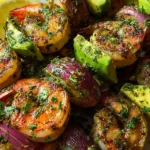 Garlic Shrimp Avocado Skewers