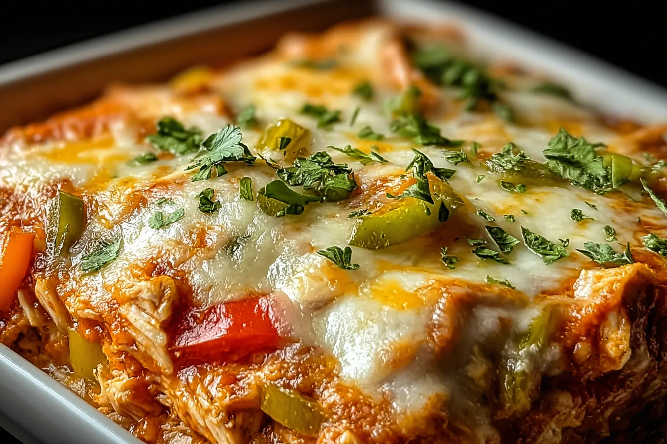 Keto chicken enchiladas casserole