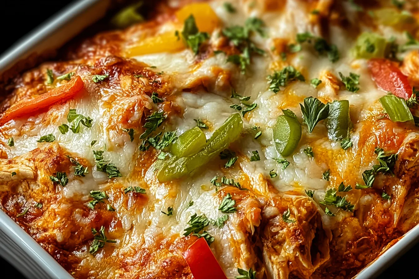 Keto chicken enchiladas casserole