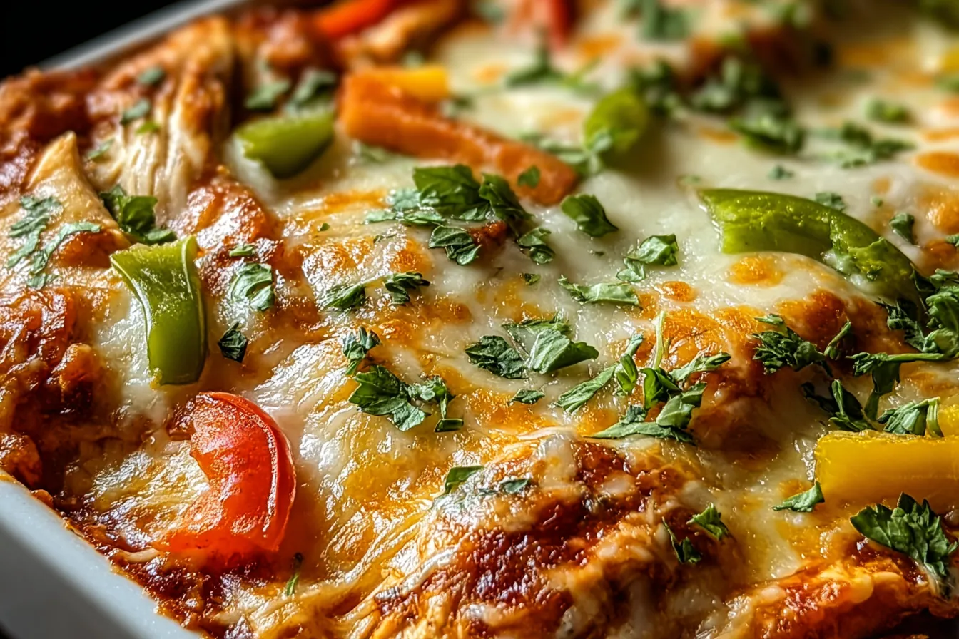 Keto chicken enchiladas casserole