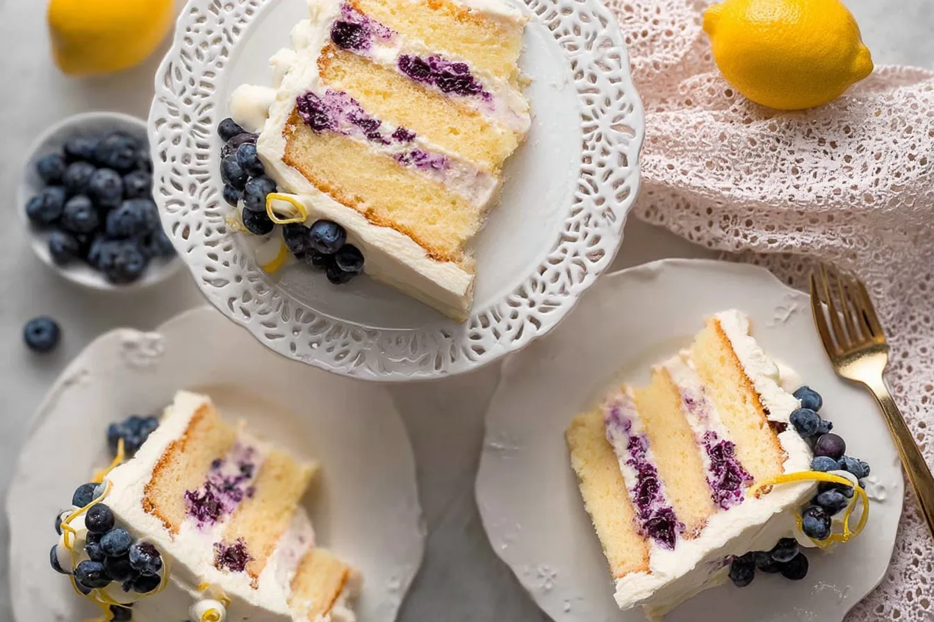 Lemon Blueberry Layer Cake