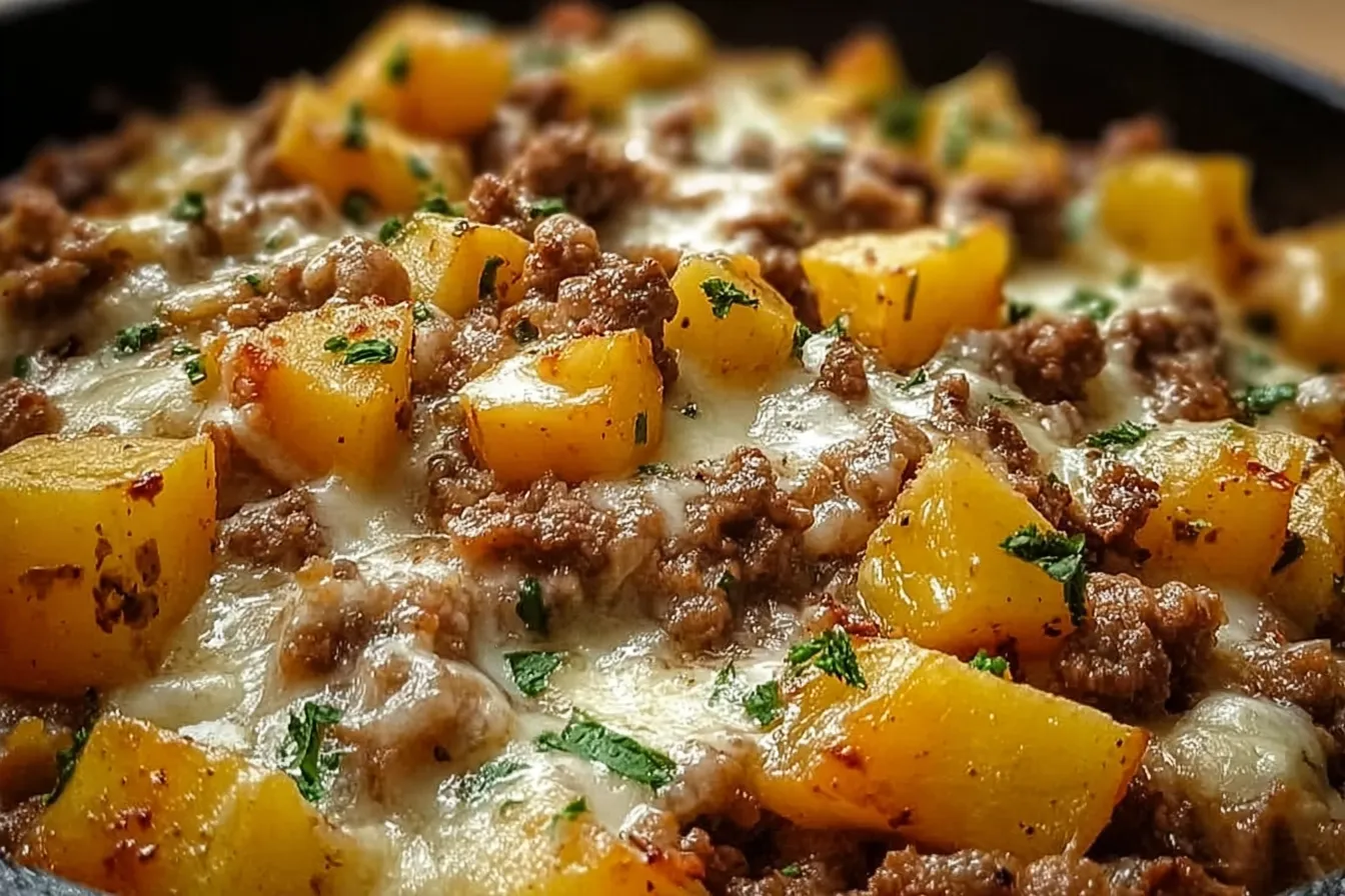 One-Pan Cheesy Meat & Potato Skillet