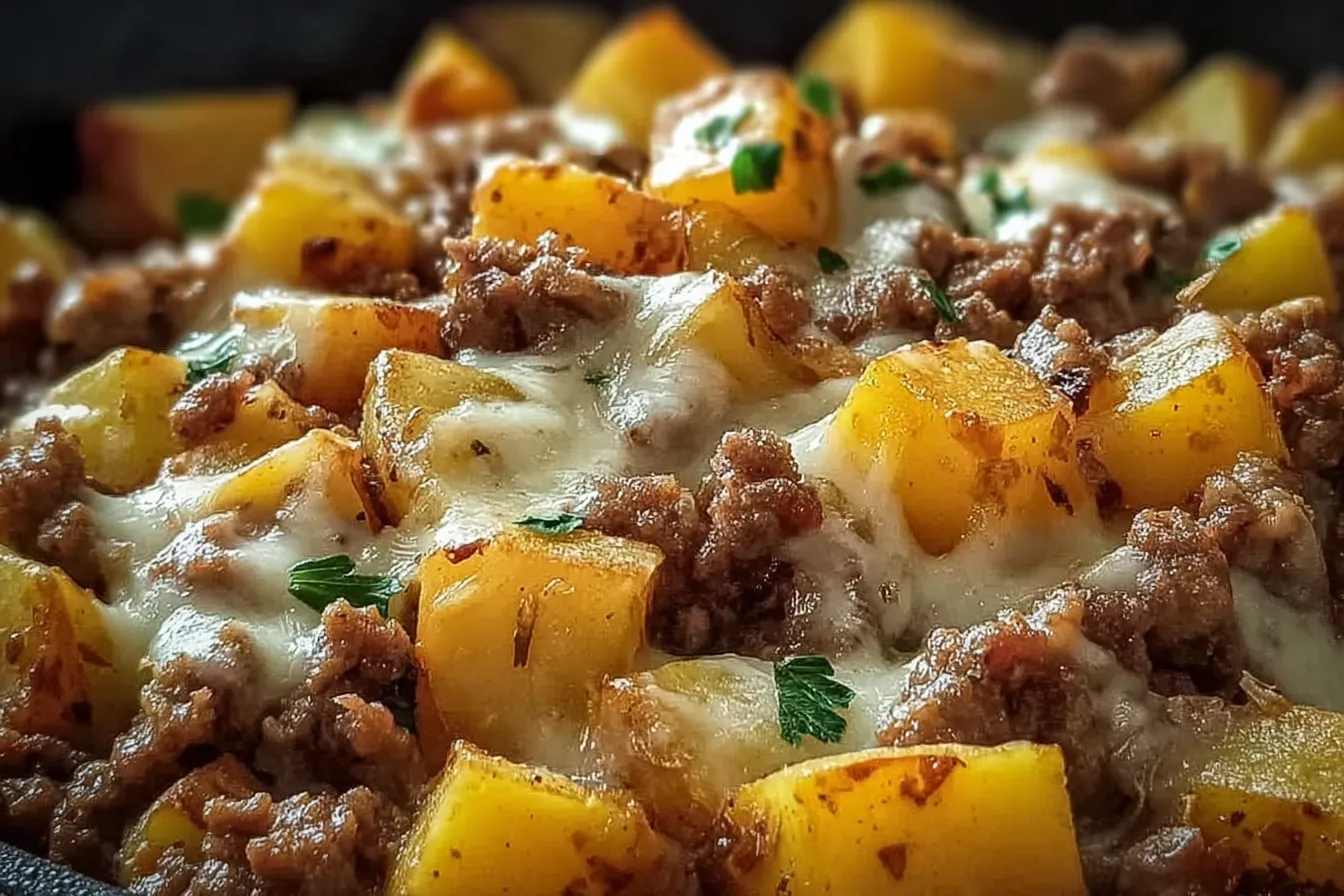 One-Pan Cheesy Meat & Potato Skillet