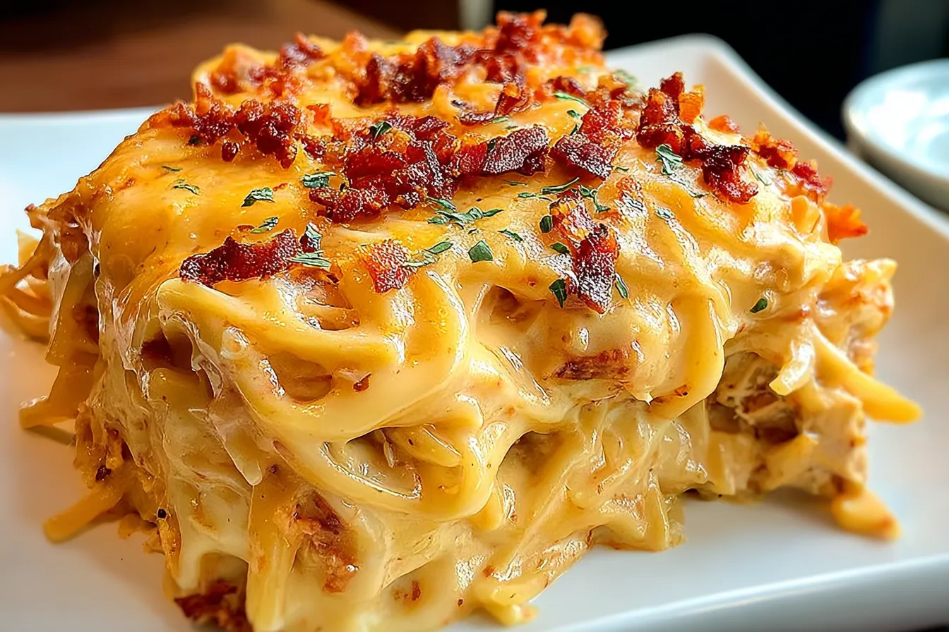 SPICY SOUTHERN CHEESY CHICKEN SPAGHETTI CASSEROLE