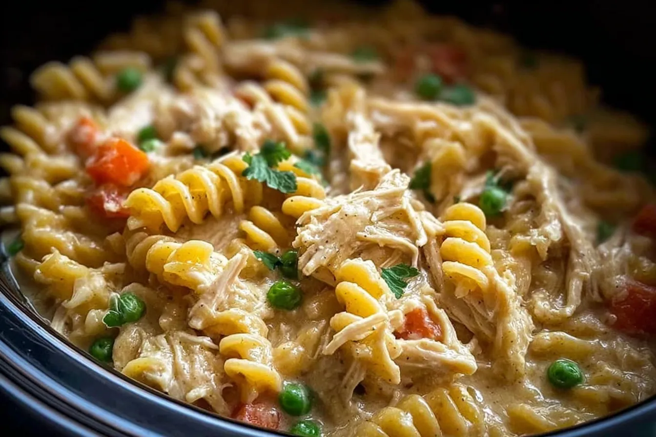 Slow Cooker Chicken Pot Pie Pasta