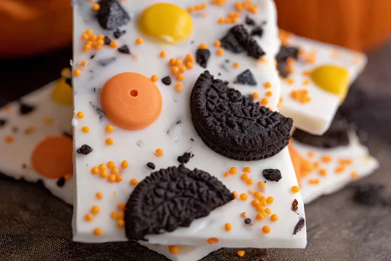 WHITE CHOCOLATE HALLOWEEN OREO BARK