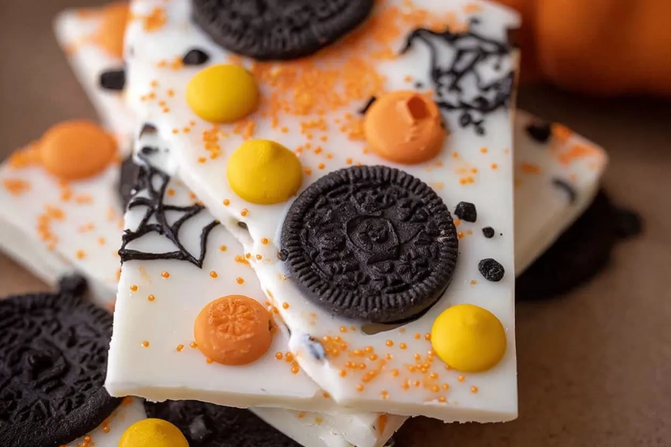 WHITE CHOCOLATE HALLOWEEN OREO BARK