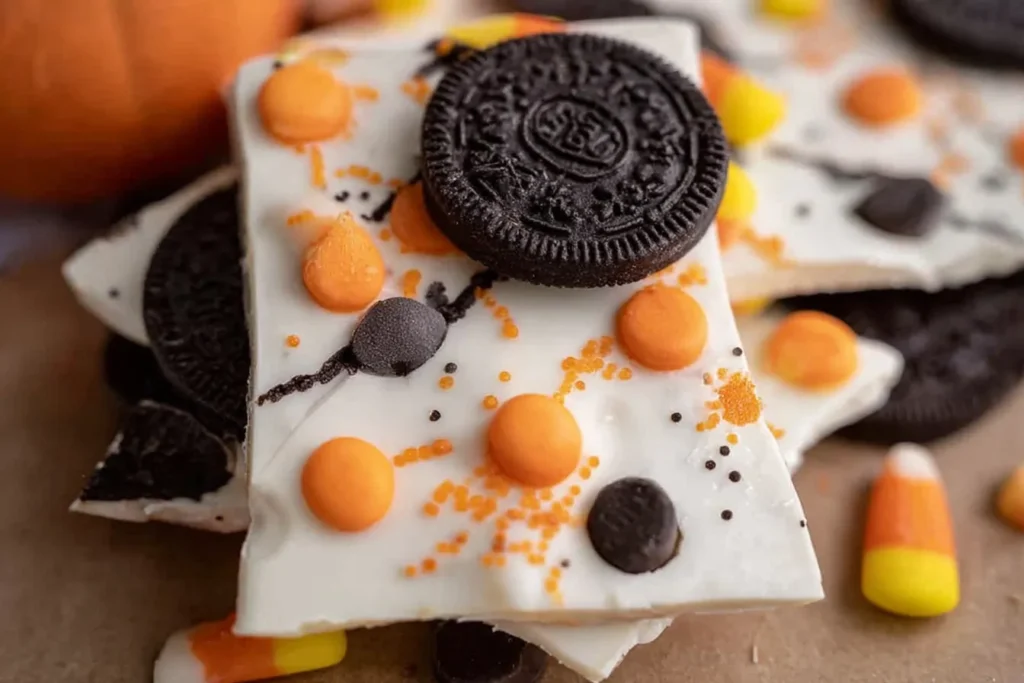 WHITE CHOCOLATE HALLOWEEN OREO BARK